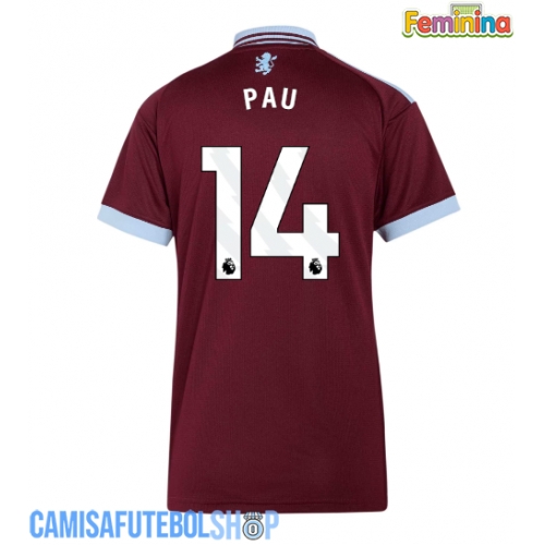 Camisa de time de futebol Aston Villa Pau Torres #14 Replicas 1º Equipamento Feminina 2026-27 Manga Curta